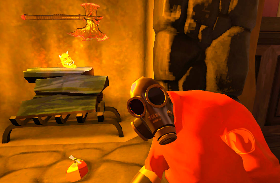 Pyro kicks back by JohnnyBlazeJr3000 on DeviantArt