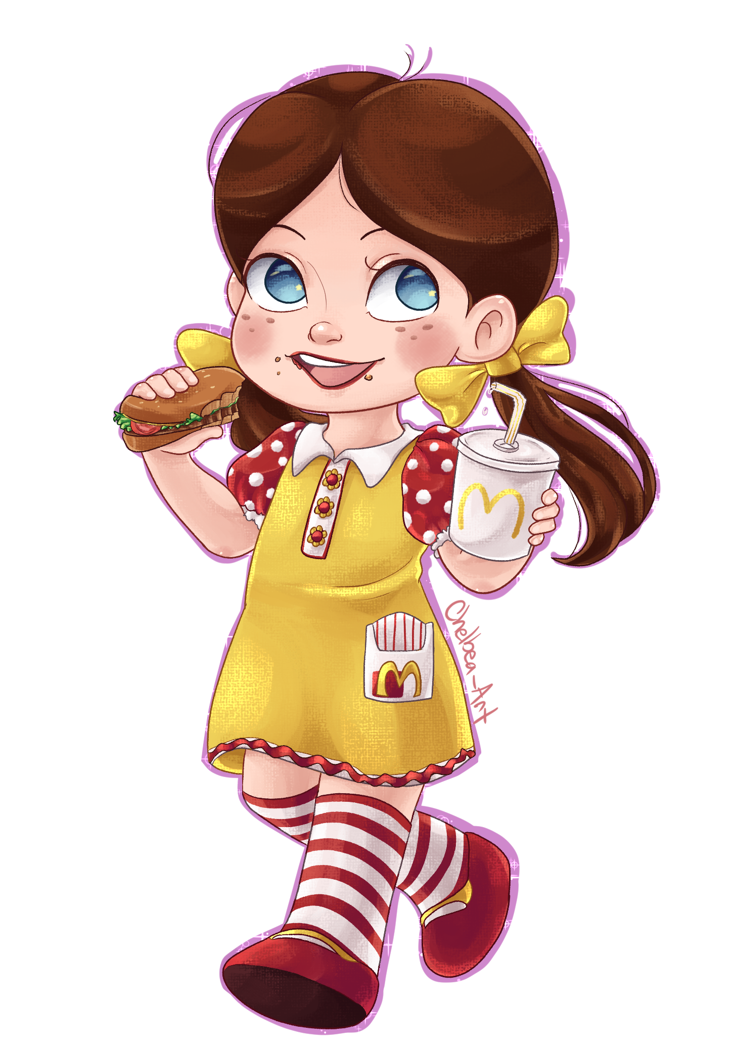 The Hairstyle Of Meet Me At Mcdonald'S Mcdonalds Girl by ChelbeaArt on DeviantArt