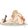 Nude with cats