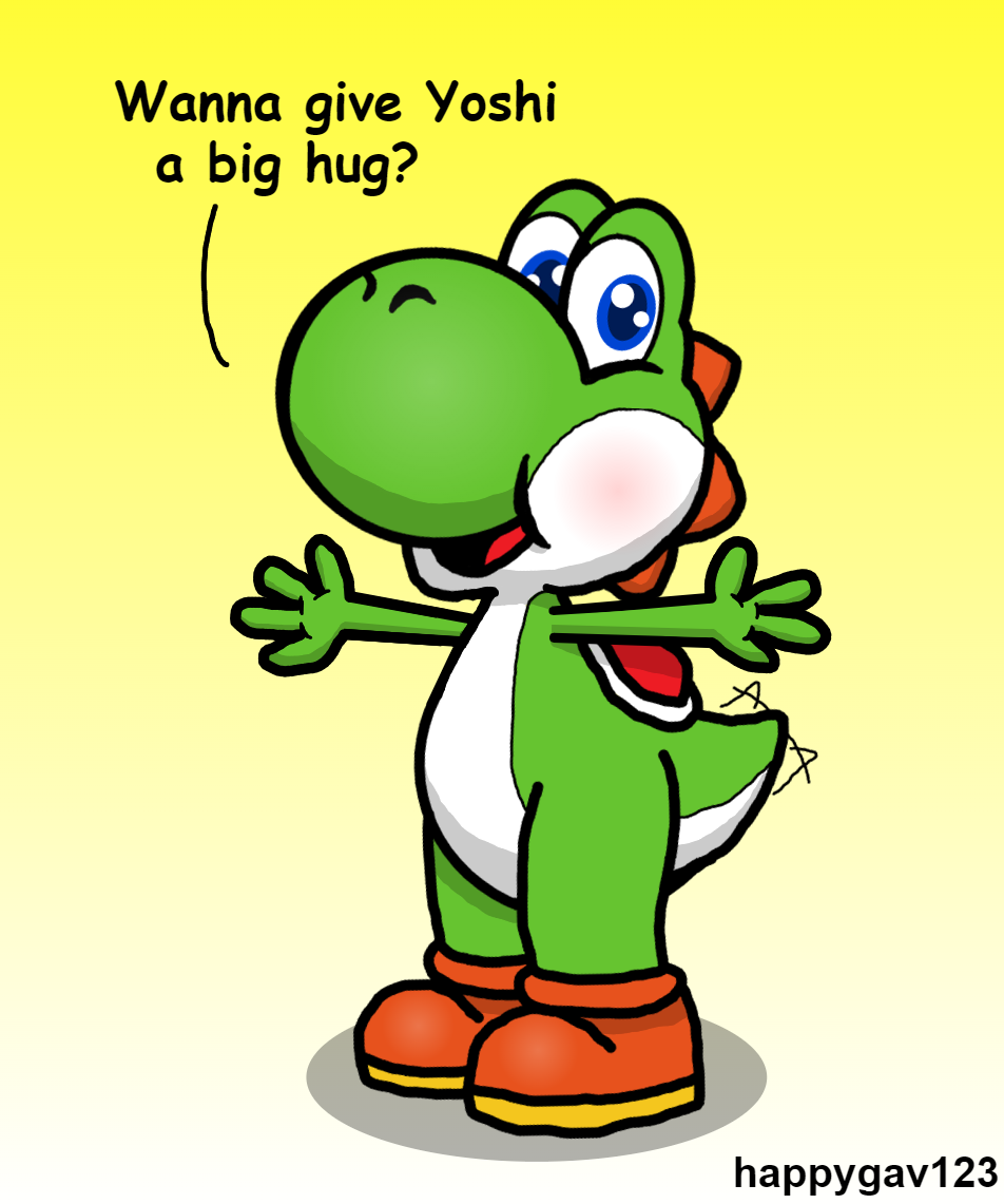Yoshi Wants A Hug by happygav123 on DeviantArt