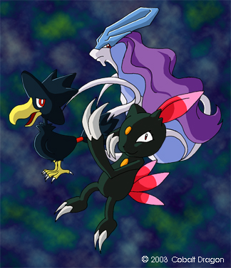 Sneasel, Murkrow and Suicune