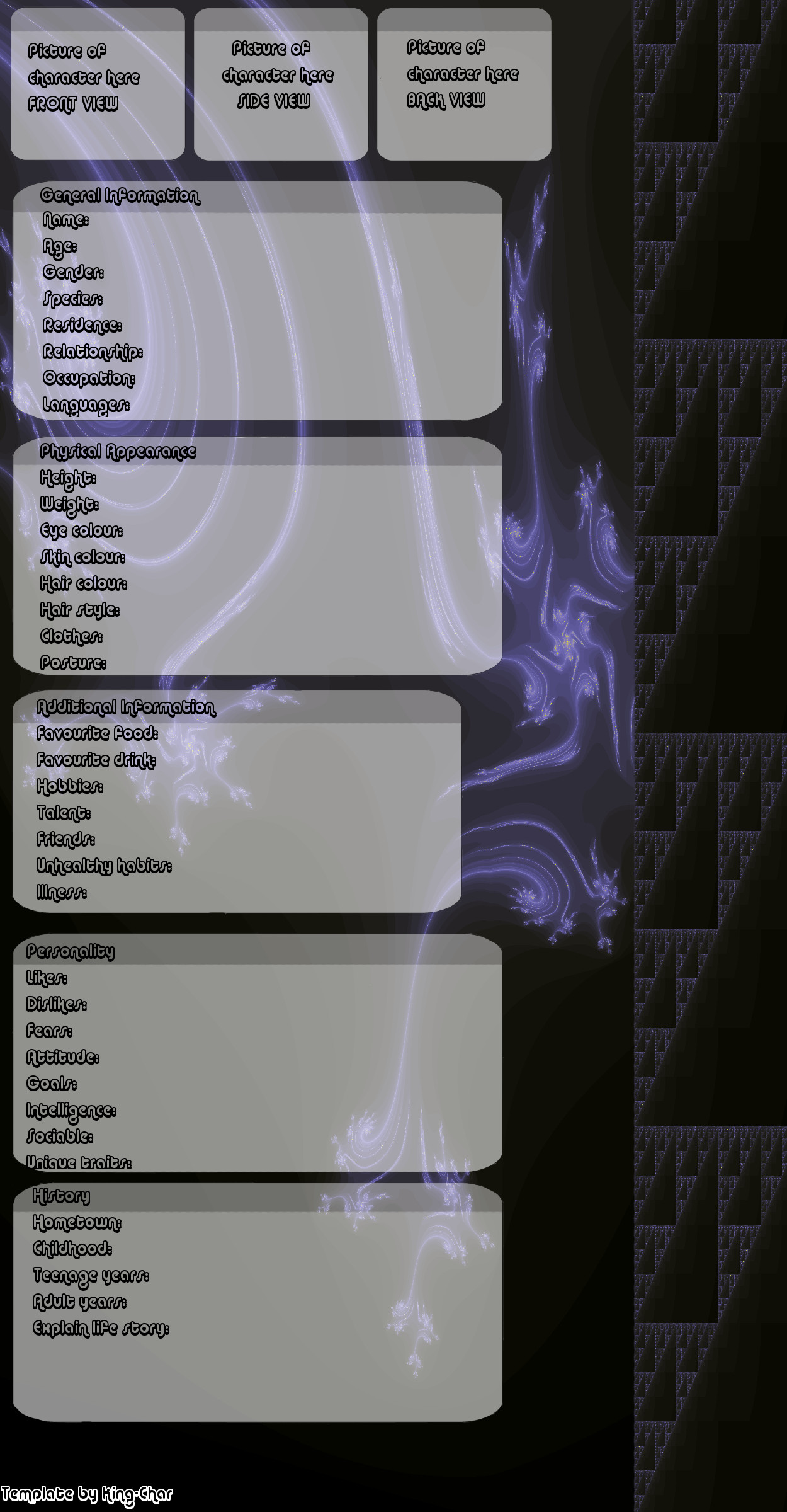 Character Profile template Free to Use by Meldalverse on DeviantArt Character Profile template Free to Use by Meldalverse on DeviantArt
