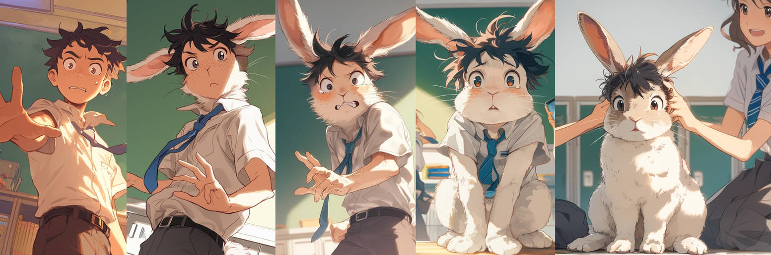 34 images of Rabbit TFs (sample by Okara-inu on DeviantArt