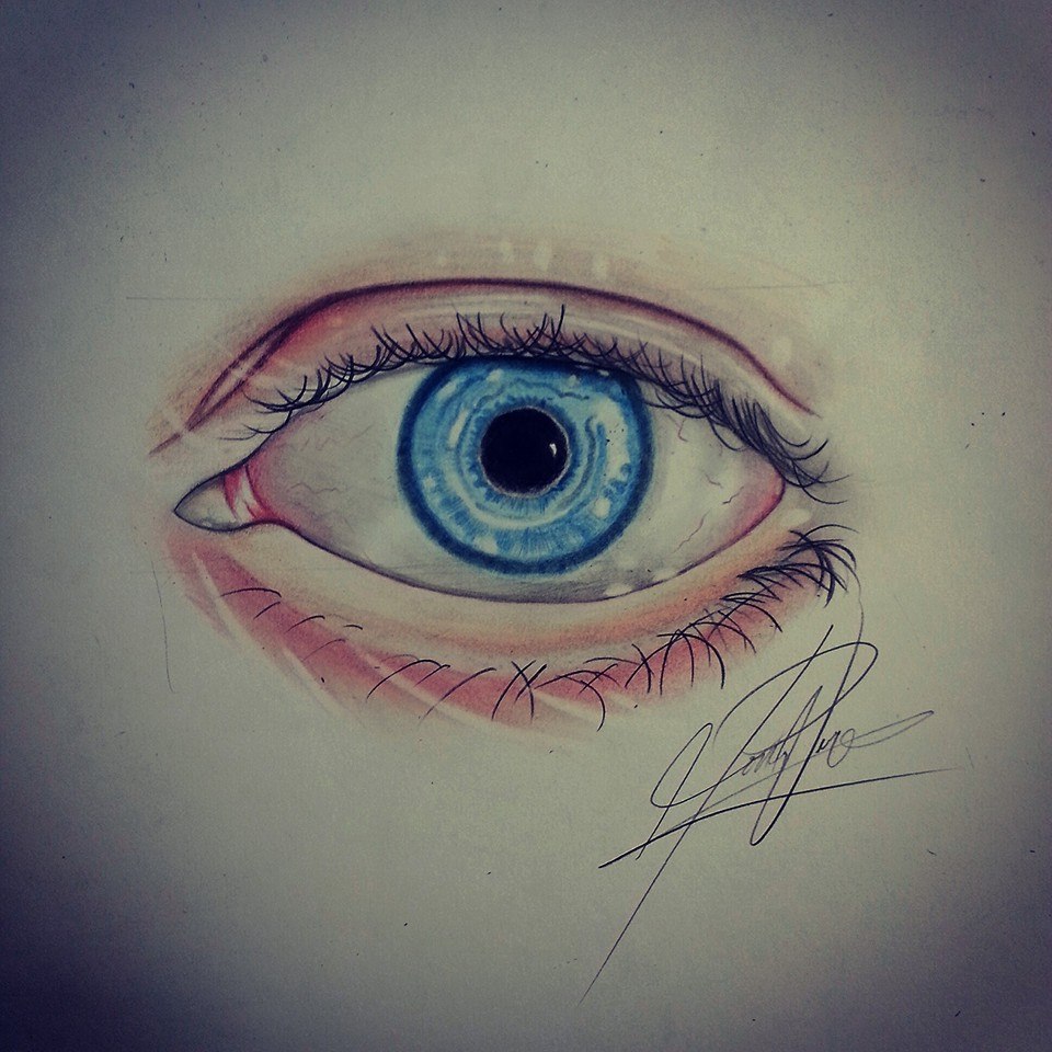 Drawing An Eye In Color Pencilrealistic By Montykvirge