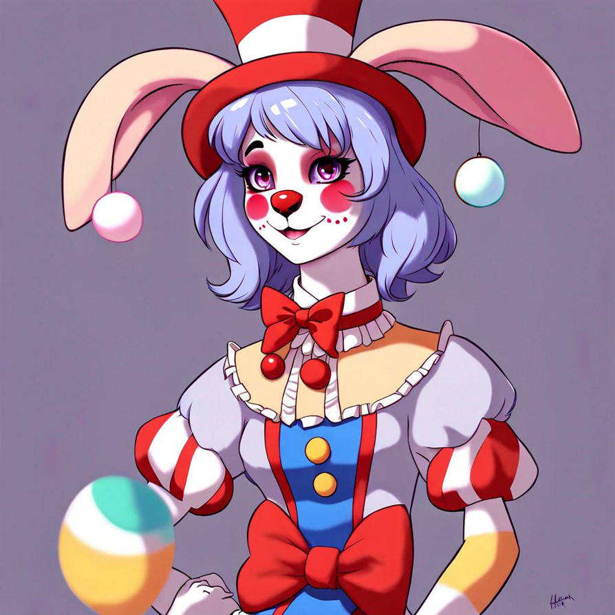 Cute and Adorable Anthro Rabbit Clown Girl by Deadmemeguy on DeviantArt