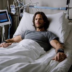 Jared padalecki in a reclined bed