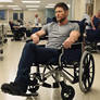 Amputee in wheelchair