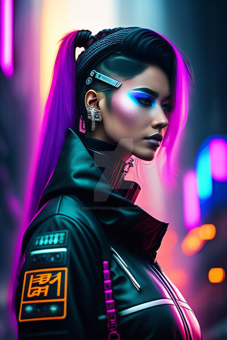 Cyberpunk girl hair фото 101
