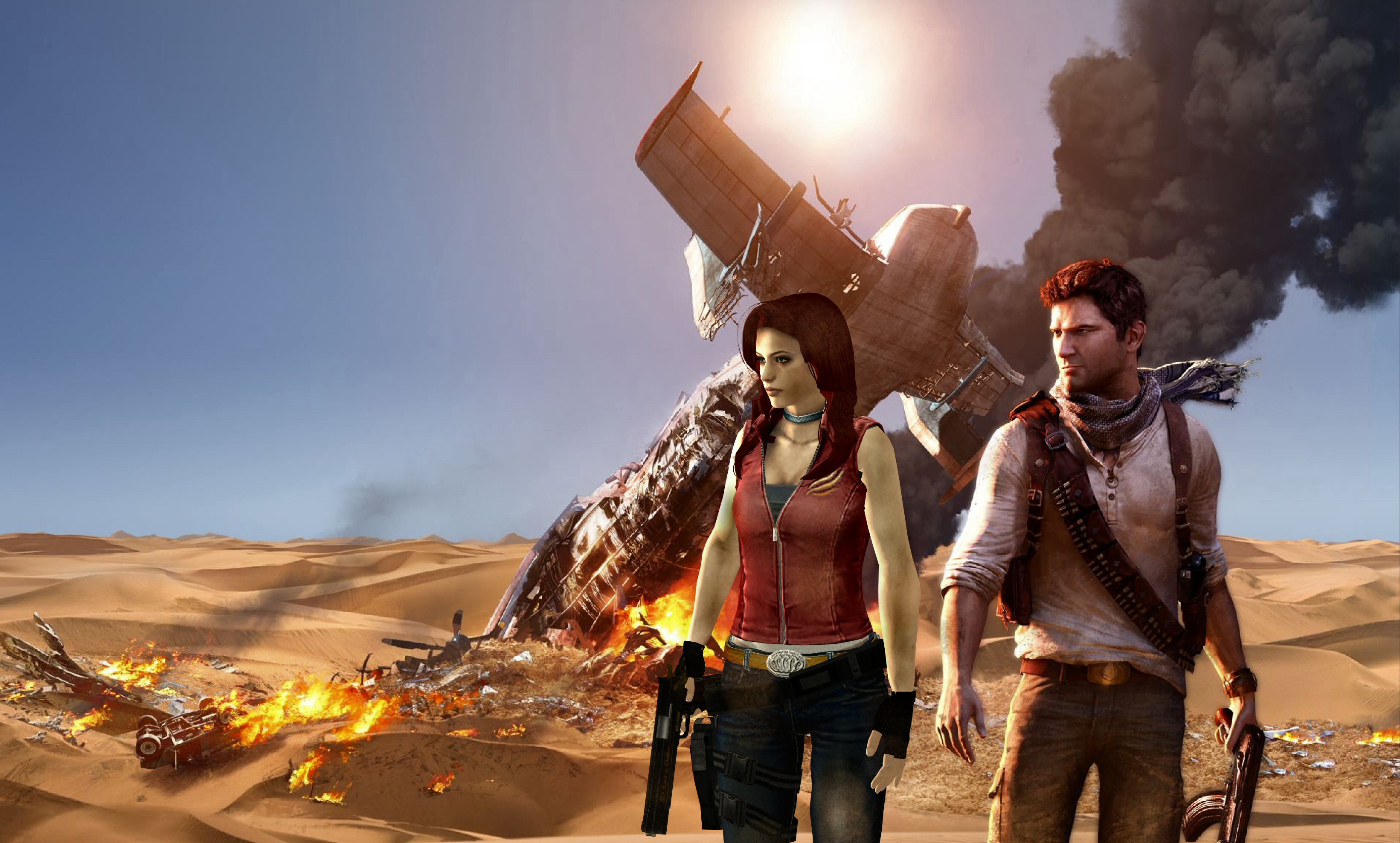 Claire And Drake In The Desert