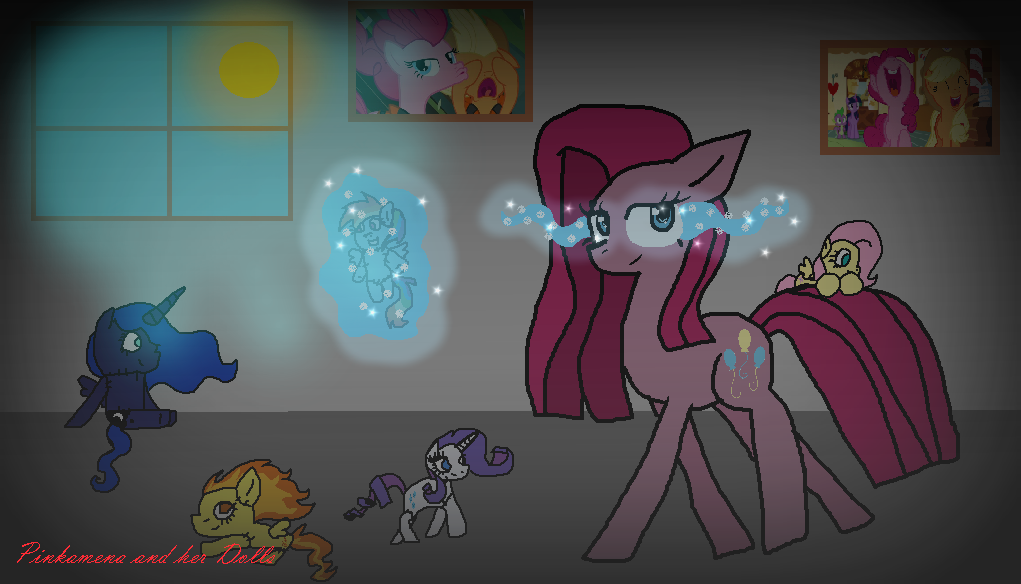 Pinkamena and her dolls