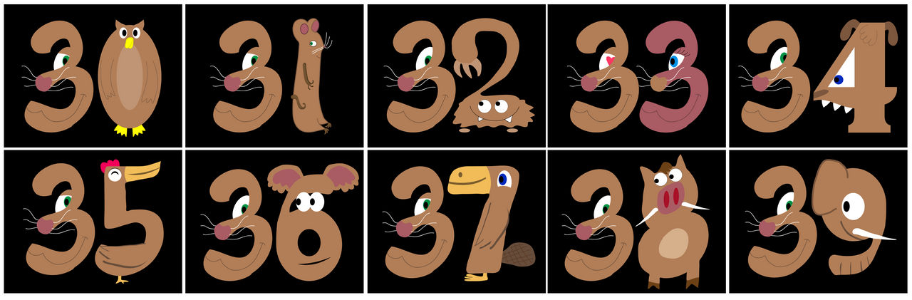 Number Creatures 30-39 (REUPLOAD) by victordaniel7208 on DeviantArt