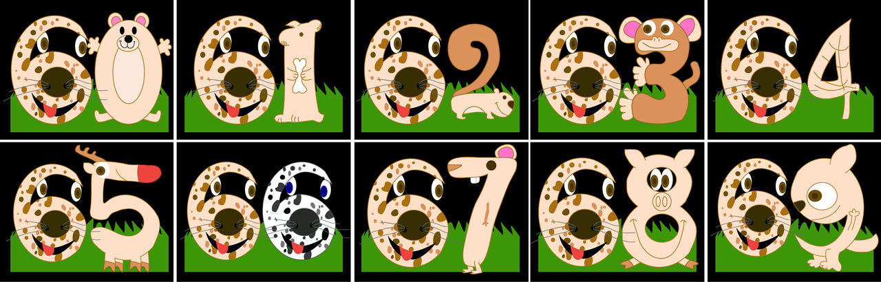 Numbers Creatures 68 Number Creatures 60-69 (REUPLOAD) by victordaniel7208 on DeviantArt
