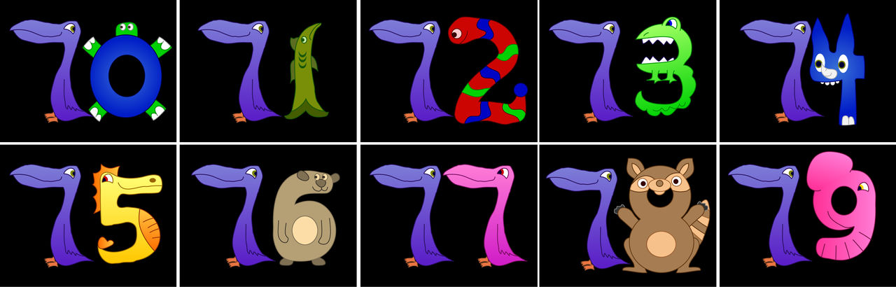 Number Creature Gradient Number Creatures 70-79 (REUPLOAD) by victordaniel7208 on DeviantArt