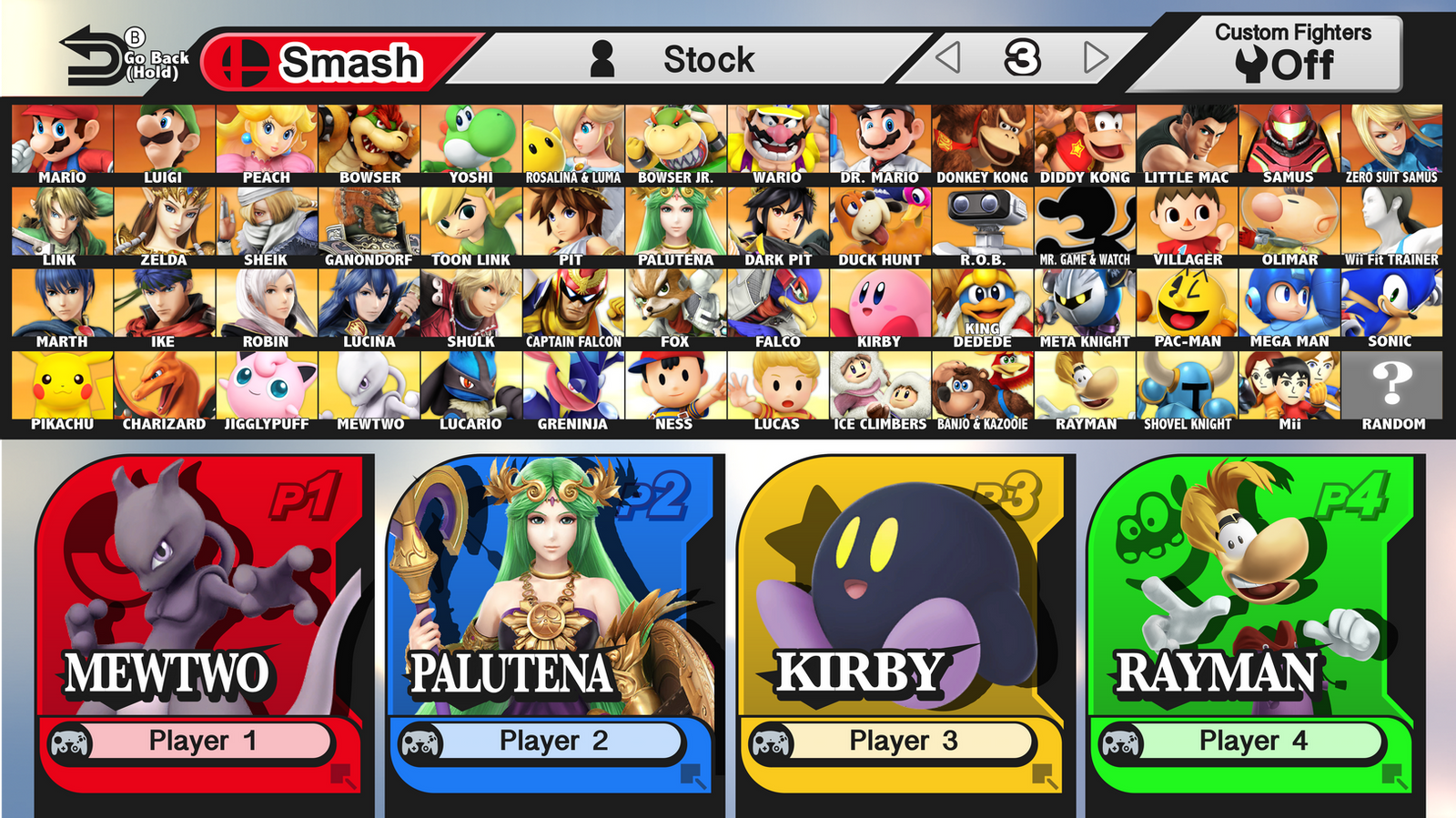 Smash Bros Wii U - Character Select Recreation