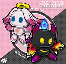 Sonic Channel - Angel and Devil Chaos Chao by ShadowLifeman