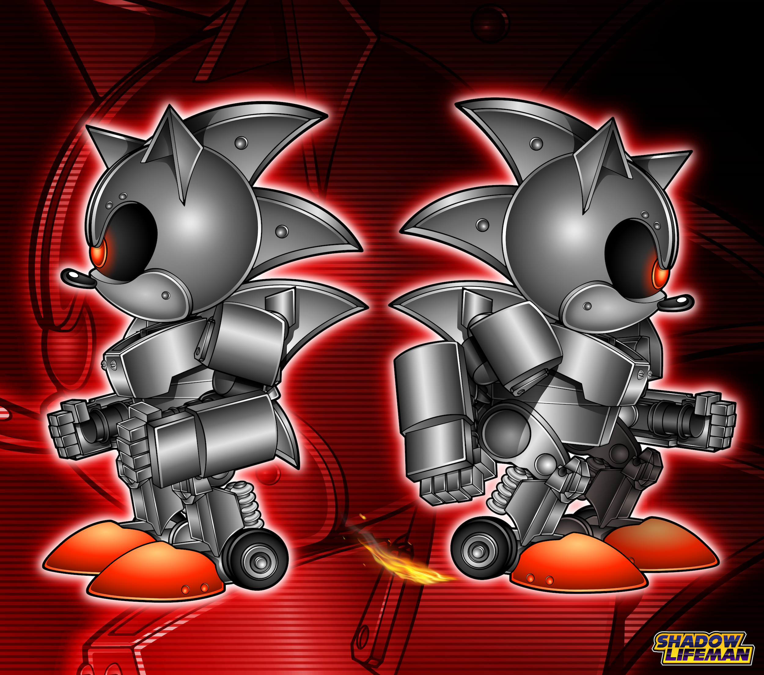 aroace sonic — round one Neo Metal Sonic vs Mecha Sonic MK II Neo