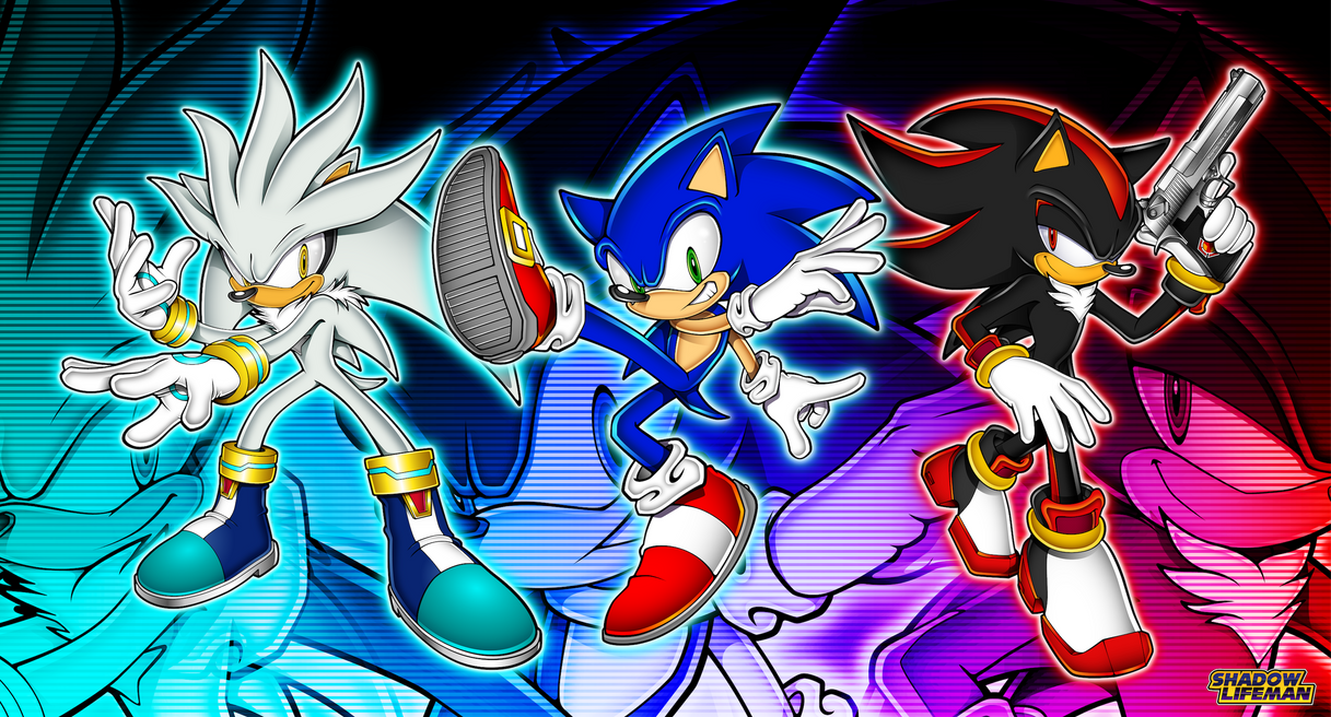 Sonic, Shadow and Silver the Hedgehog by ShadowLifeman on DeviantArt