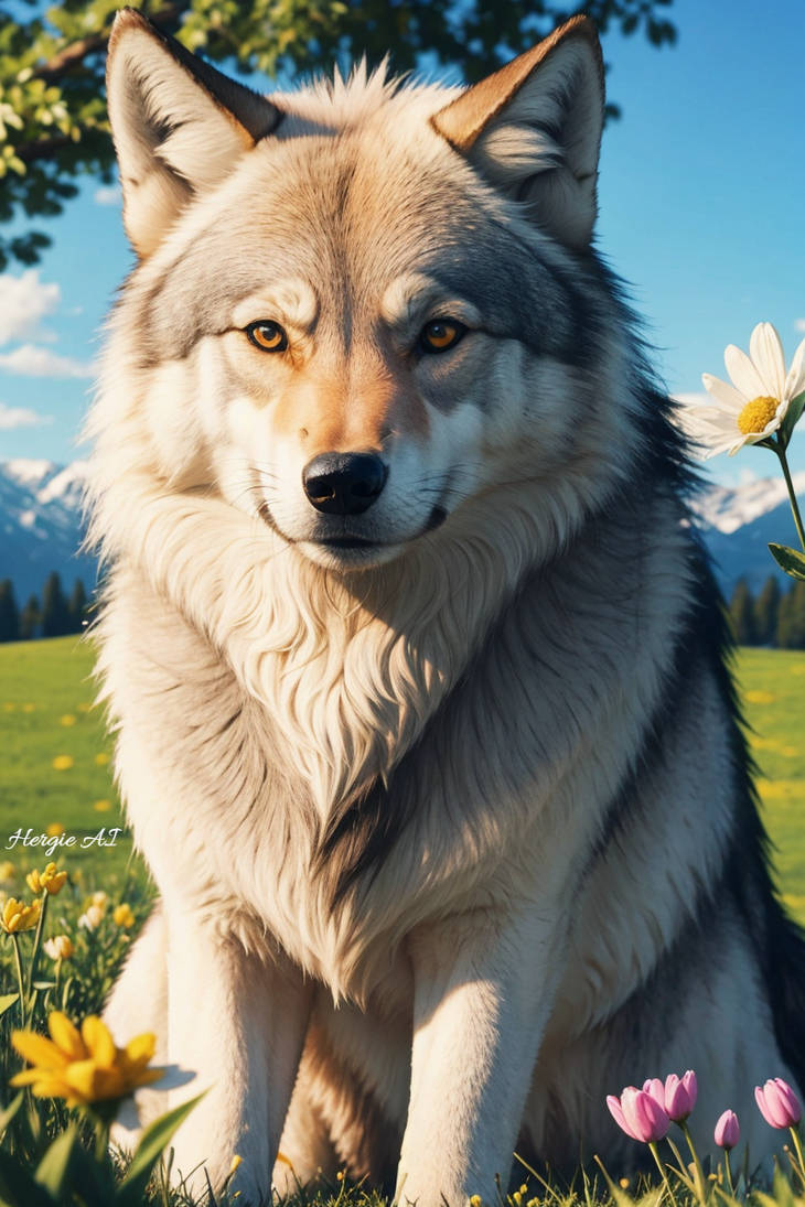 Wolves Spring Images Wolf In Spring by HergieAI on DeviantArt