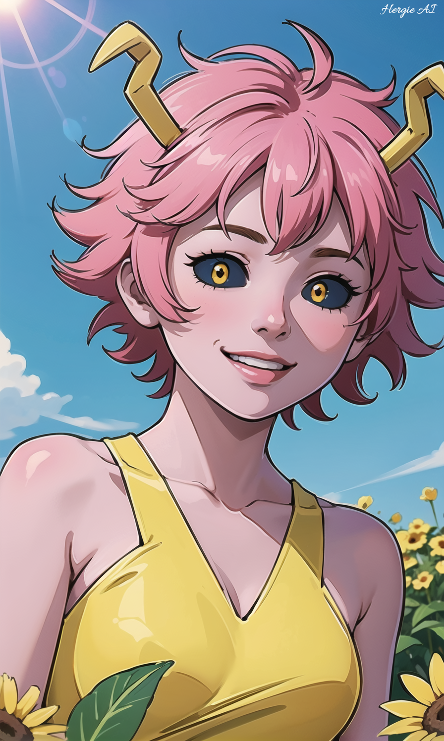Mina Ashido Yellow Dress by HergieAI on DeviantArt