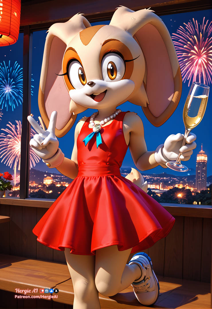 Cream The Rabbit Fasion Cream the Rabbit - Happy New Year! by HergieAI on DeviantArt