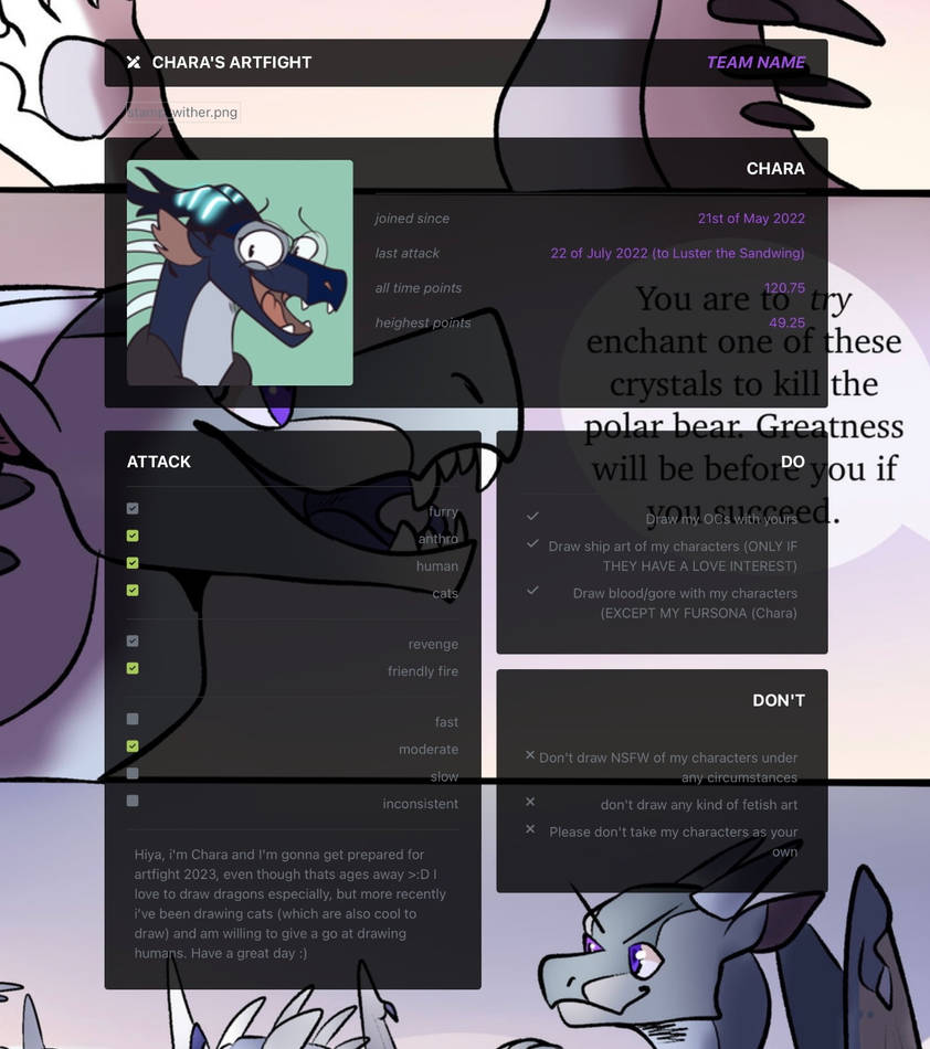 Artfight profile by SonicQibli on DeviantArt