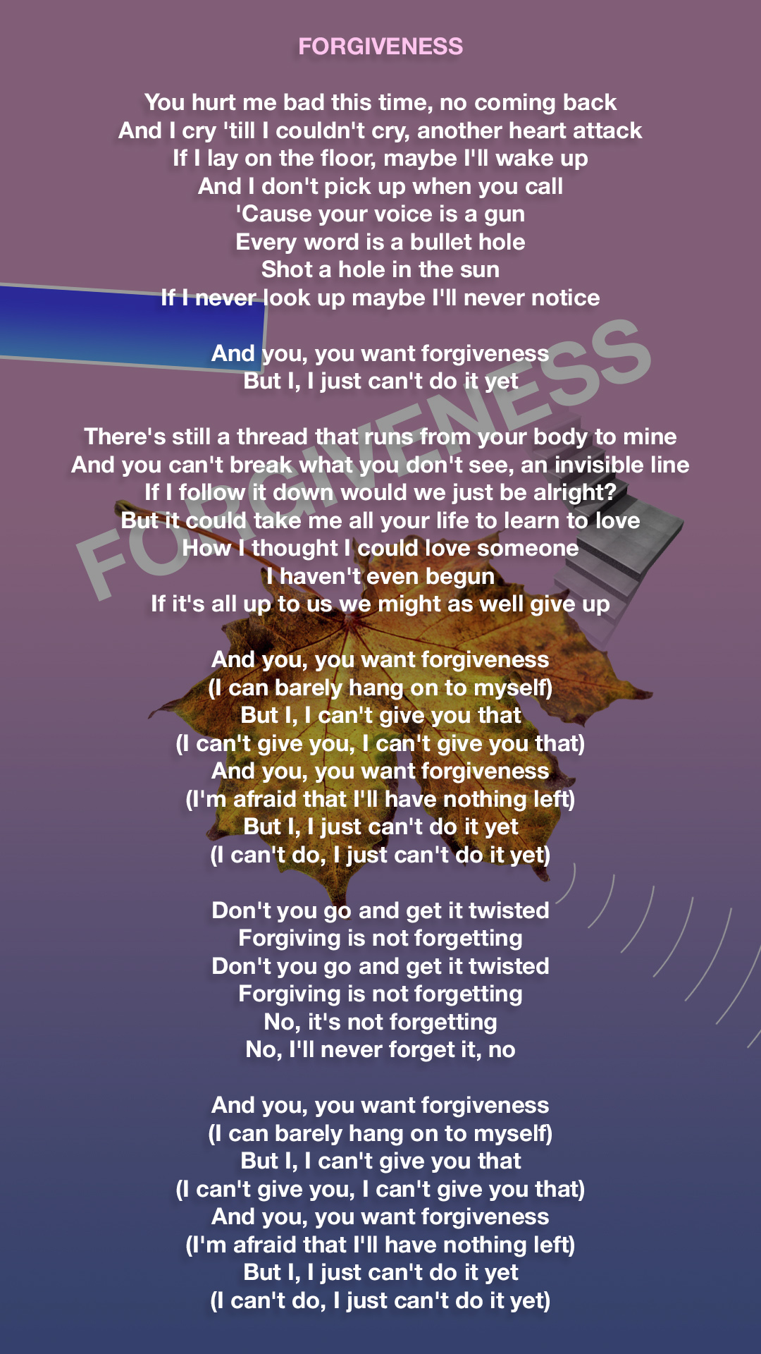 FORGIVENESS - Paramore - After Laughter LYRICS by alanrius on
