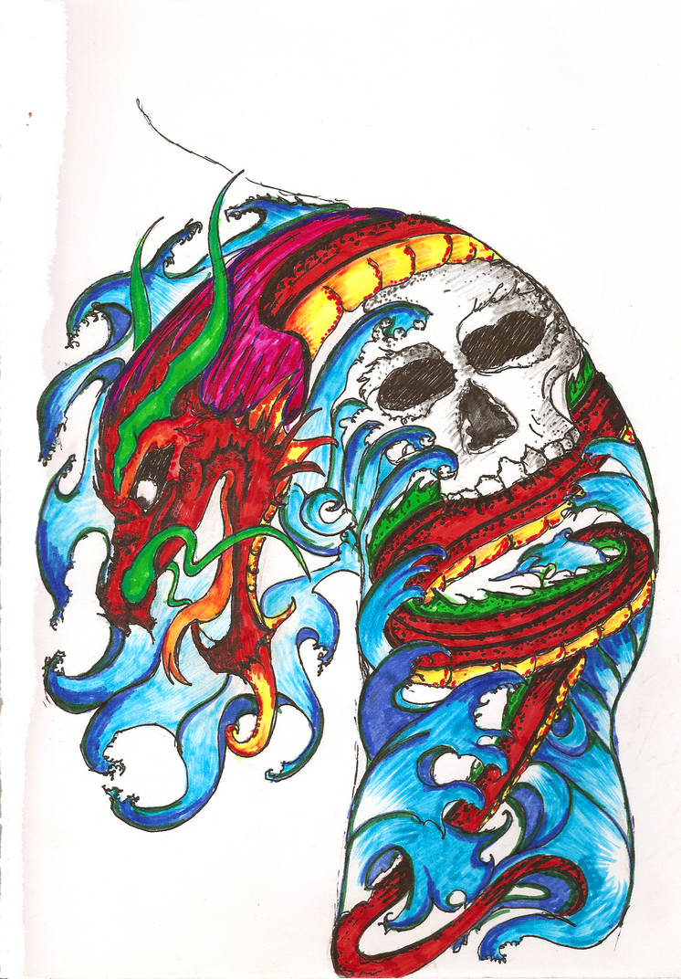 Dragon Tattoo Design Coloured By TwistedByro On DeviantArt dragon-tattoo-design-coloured-by-twistedbyro-on-deviantart