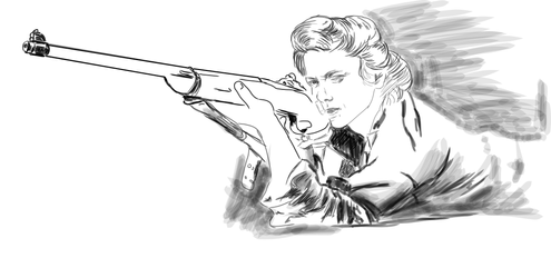 [sketch] Woman Shooting