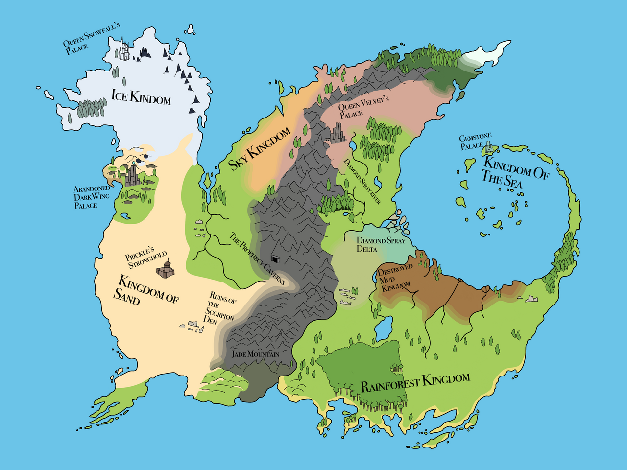 Finished Pyrrhia map! by CloudtheSilkWing2 on DeviantArt