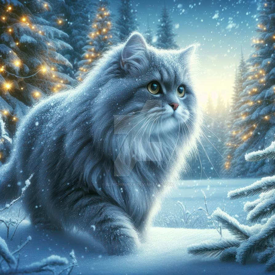 Winter cat 2 by blinchikmixa on DeviantArt