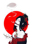 Kuchisake Onna: Japanese Mythology (PRINT) by Wolf-Fram