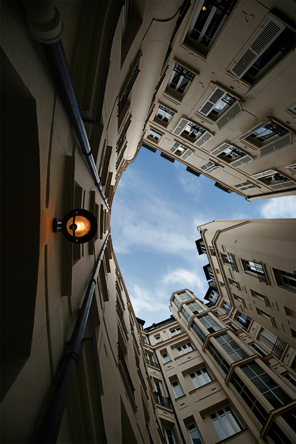 a courtyard in paris