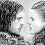 Jon Snow and Ygritte sketchcard