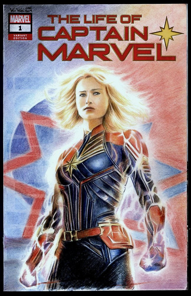 Captain Marvel sketch cover by whu-wei on DeviantArt