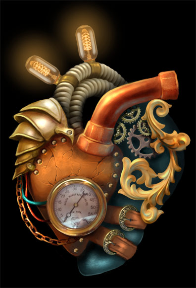 Steampunk Anatomically Correct Heart
