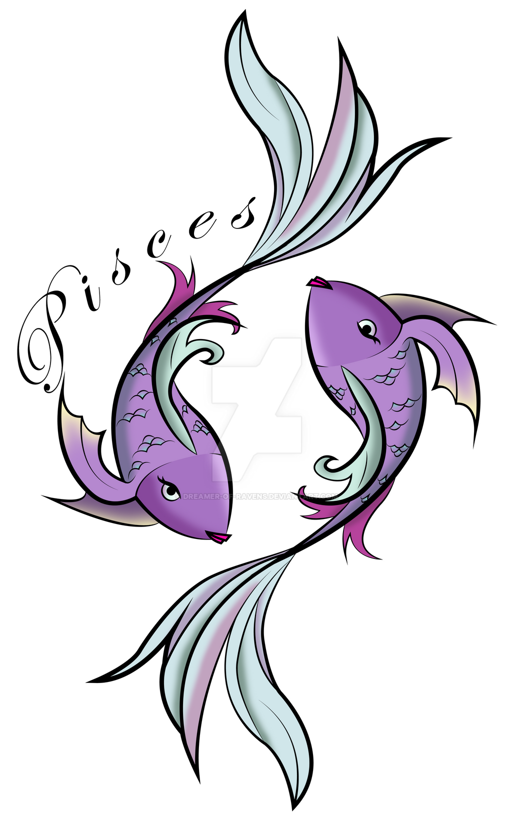 Pisces Tattoo Completed by Dreamer-Of-Ravens on DeviantArt