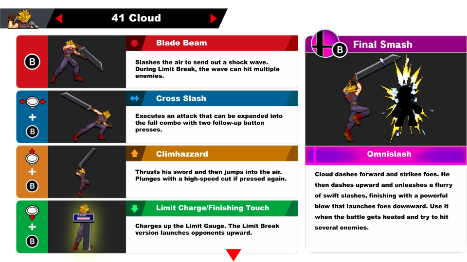 SSBU Moveset | Cloud (1/2) by AlmightyDF on DeviantArt