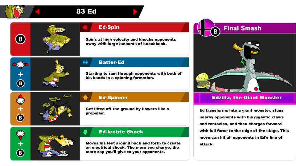 Character Move Set SSBU Moveset | Ed by AlmightyDF on DeviantArt