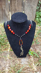Phoenix Fiery beaded necklace