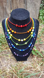 Gay Pride Rainbow beaded necklace