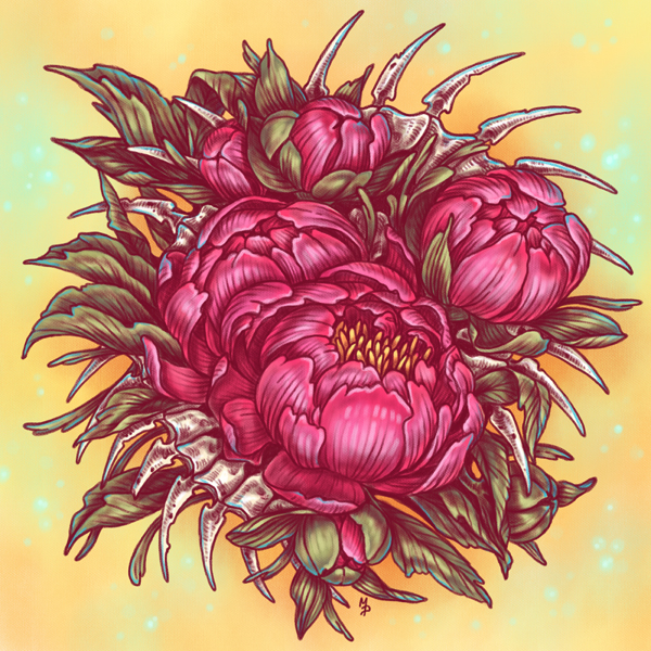 Peonies and bones