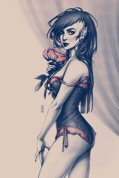 Commission: Peony (half) by dimary