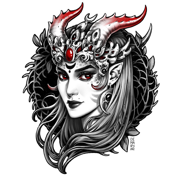 Commission: Demonic Lady by dimary on DeviantArt