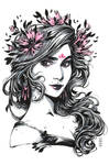 Inktober: Cornflower Witch by dimary