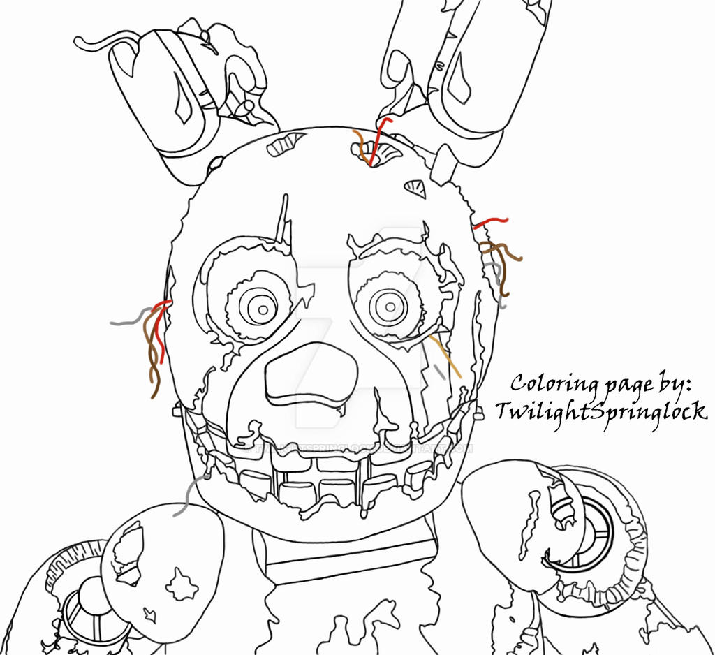 Springtrap Coloring Page (V1) by TwilightSpringlock on DeviantArt