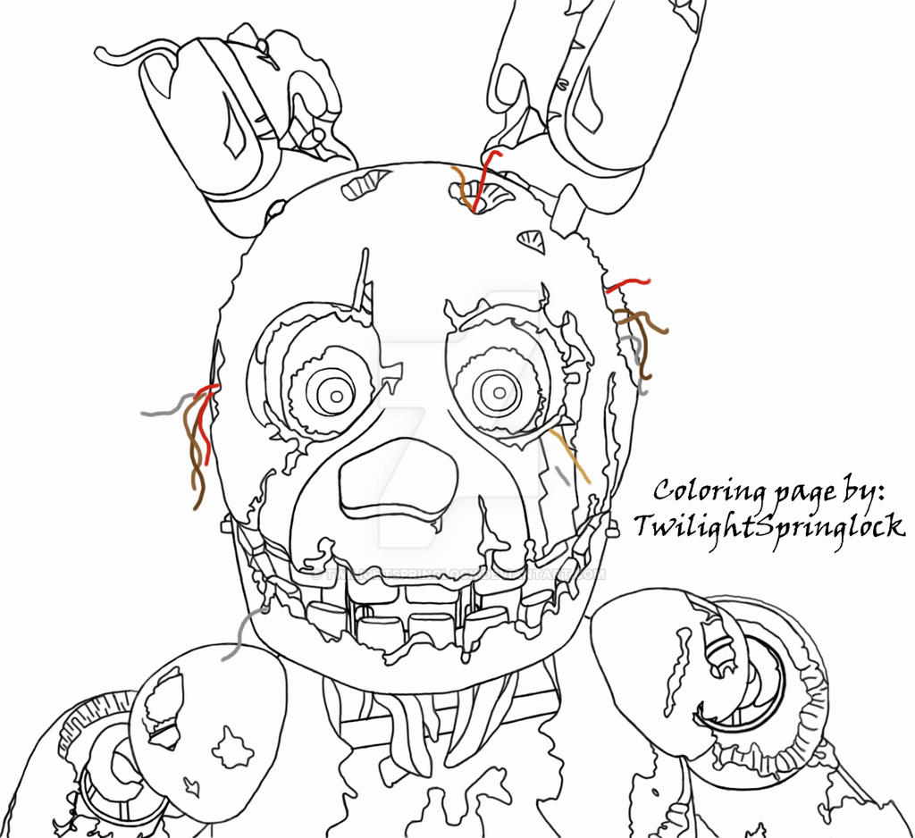 Springtrap Coloring Page (V2) by TwilightSpringlock on DeviantArt