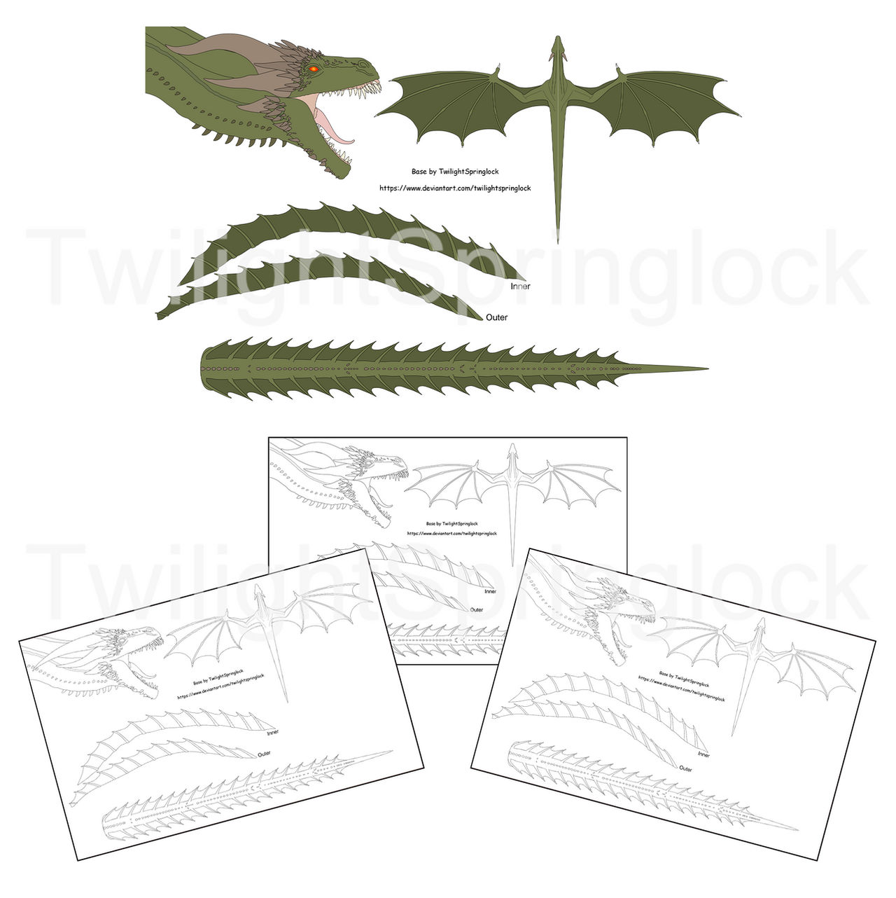 Dragon Reference Base GoT dragon reference sheet - base by TwilightSpringlock on DeviantArt