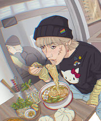 Eating ramen