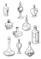 Filler art: Potion bottles