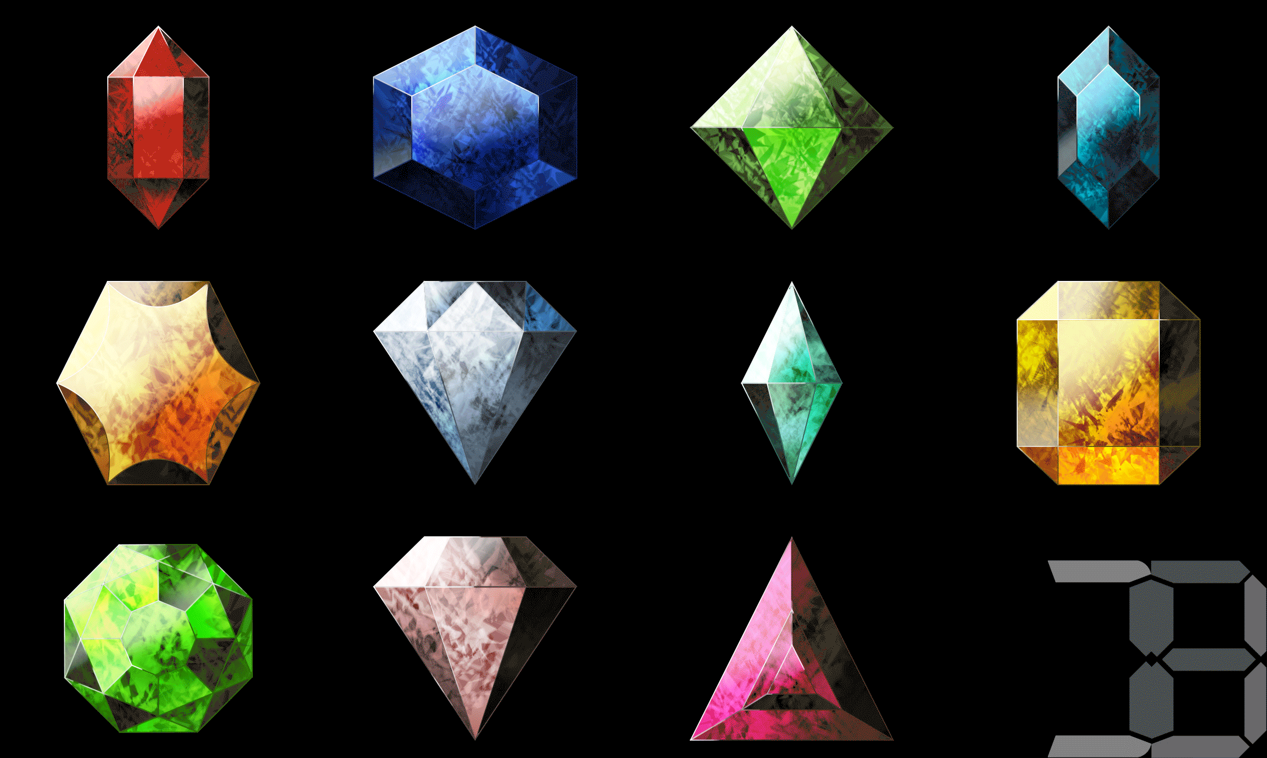 Shiny gemstones deals